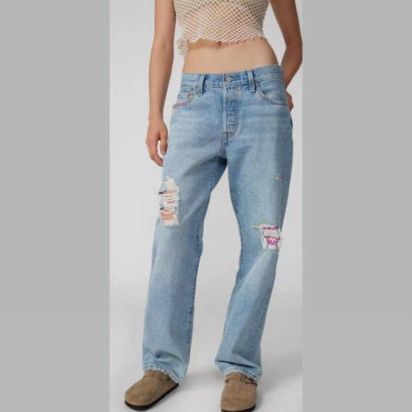 Levi's 501 Novel Tea 90's Jeans Distressed Patched 150th ANNIVERSARY 31x30 NWT - Picture 1 of 15